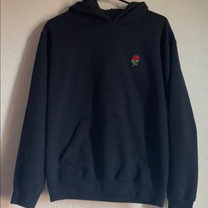 Black hoodie with rose
